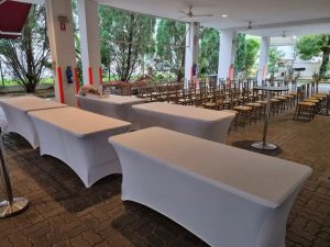 6ft Foldable Spandex Table (White)