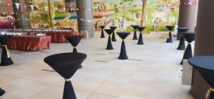 220925-Bloom bar table with black spandex.gold tassel