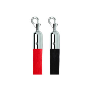 Black Ball Top Queue Pole (Black/Red Velvet Rope With Silver Hook)