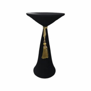 bloom bar table black spandex gold tassel 2