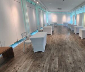 3ft Square Table with Spandex (White)